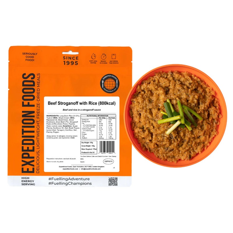 Beef Stroganoff with Rice (High Energy Serving)