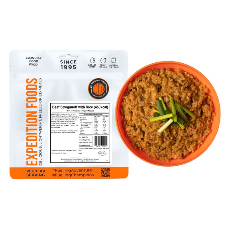 Beef Stroganoff with Rice (Single Serving)