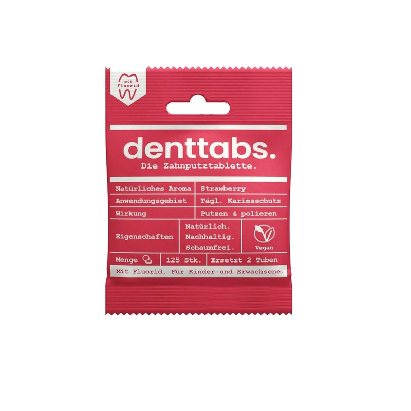 Strawberry Toothpaste Tablets with Fluoride – 125 Pack
