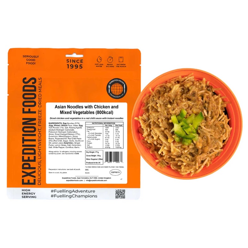Asian Noodles with Chicken and Mixed Vegetables (High Energy Serving)