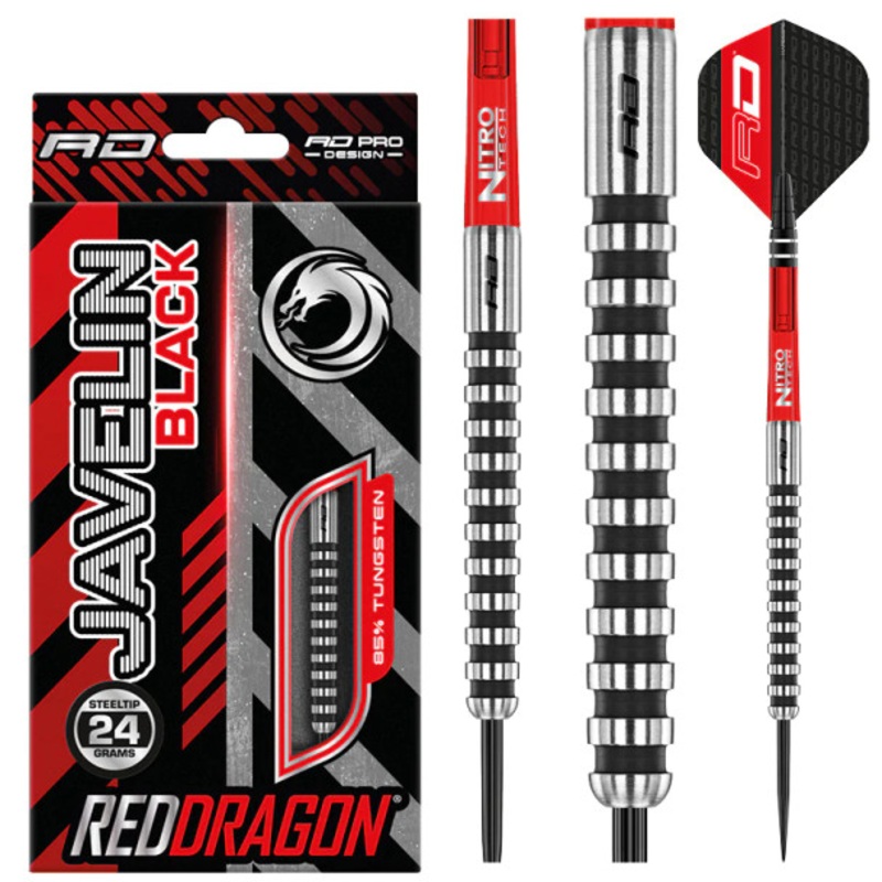 Red Dragon Javelin Black 24g Steel Tip