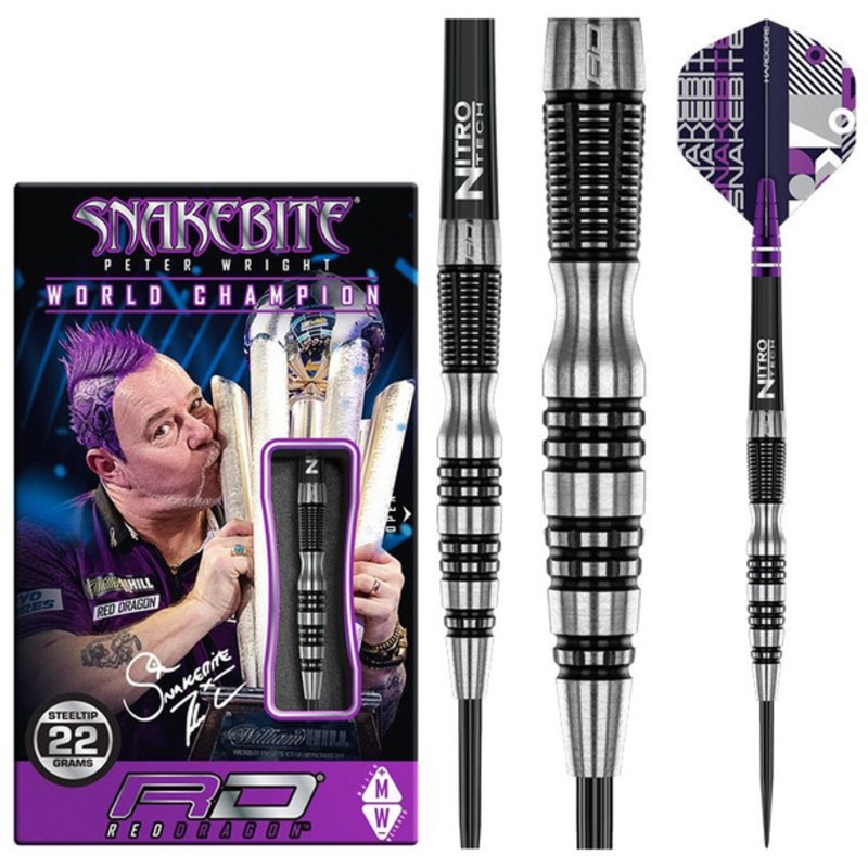 Red Dragon Peter Wright Black Racer 22g Steel Tip