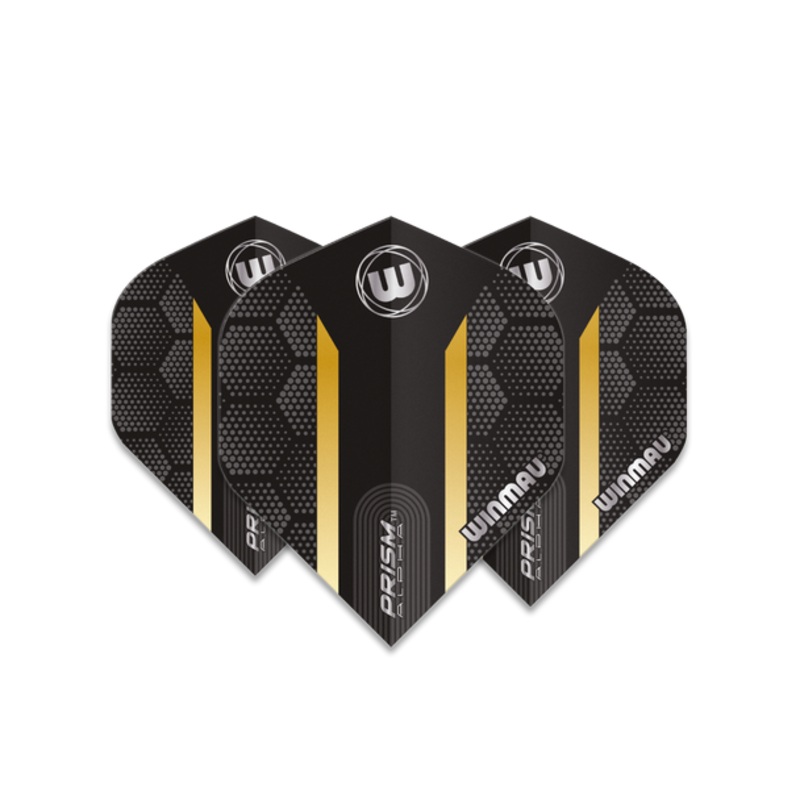Winmau Prism Alpha Standard Flight – Black, Grey & Orange Logo