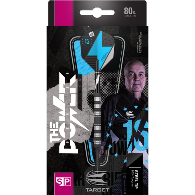 Phil Taylor Power Series 80% 23g Black SP Steel Tip