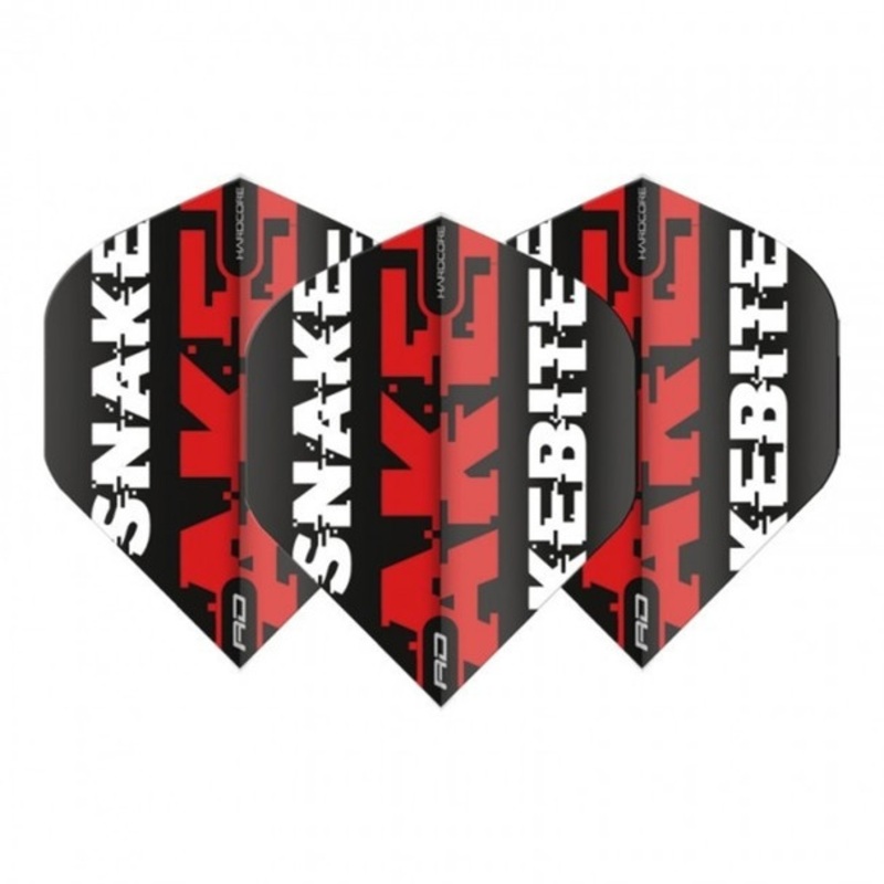 Red Dragon Players Extra Thick Hardcore Peter Wright Snakebite Black & Red Standard Flights