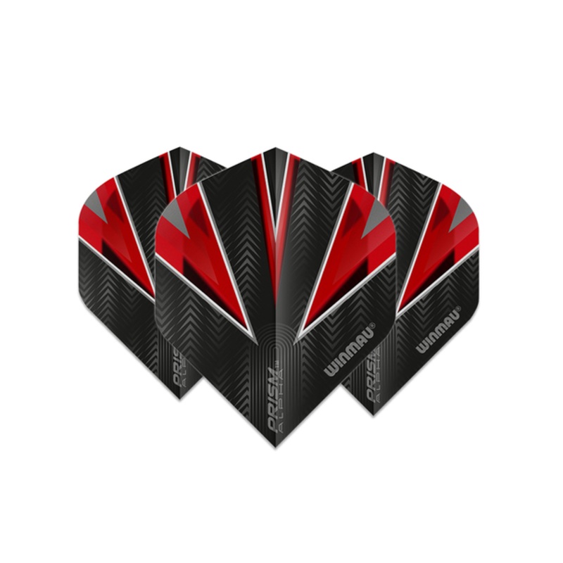 Winmau Prism Alpha Standard Flight – Black & Red