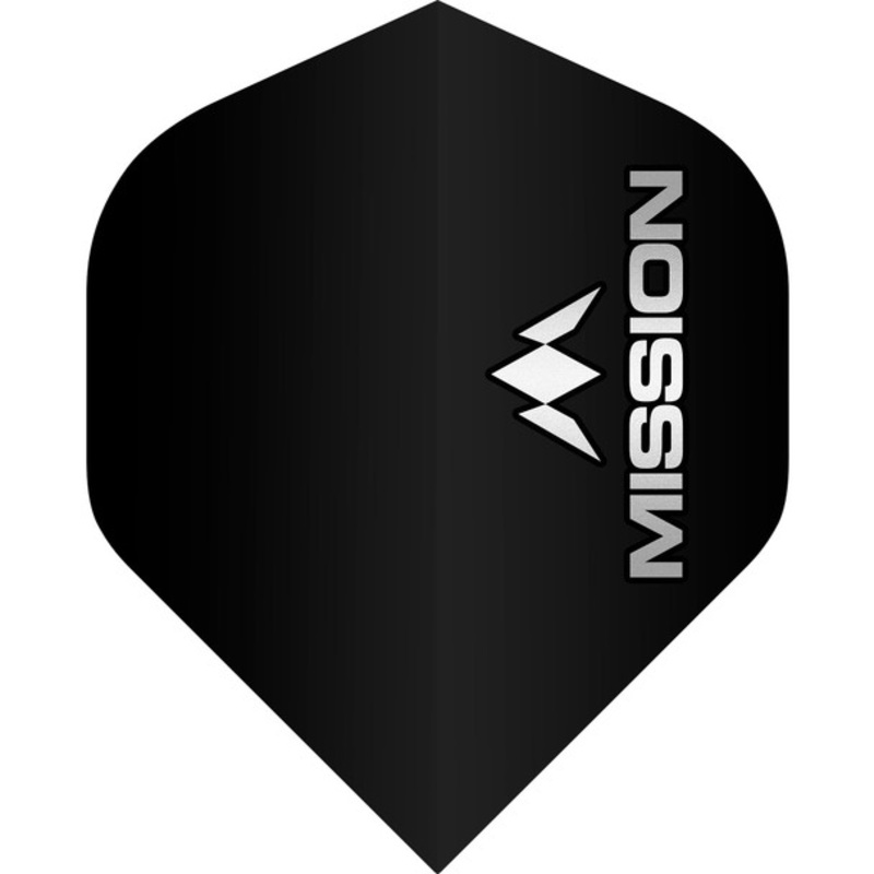 Mission Logo Flights – 100 Micron – UV Finish – No2 (Standard) – Black – Grey Logo