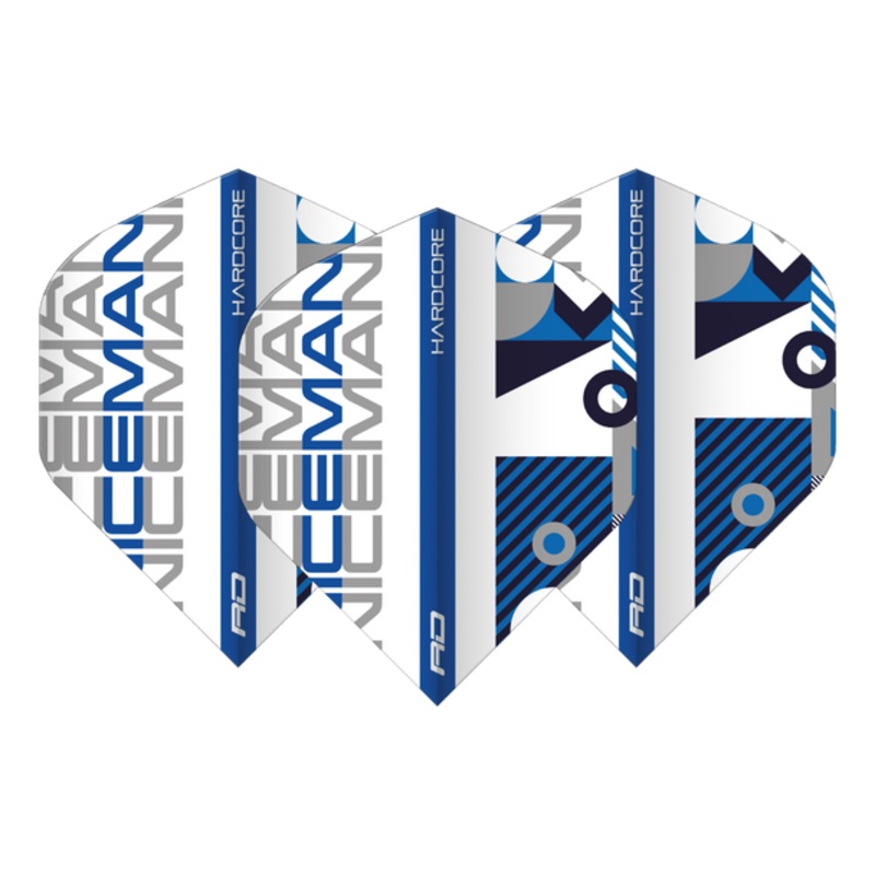 Red Dragon Players Extra Thick Hardcore Iceman Stack White & Blue Standard Flights
