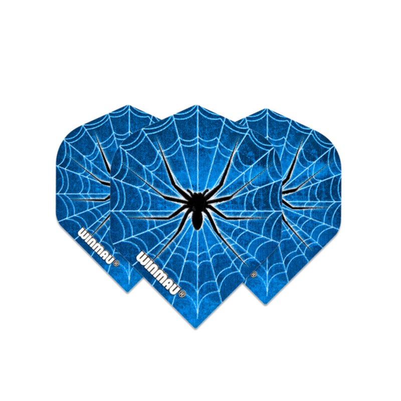 Winmau Mega Standard 75 Micron Flight – Blue & Black Spider