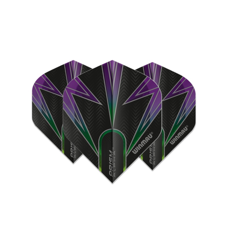Winmau Prism Alpha Standard Flight – Black, Green & Purple