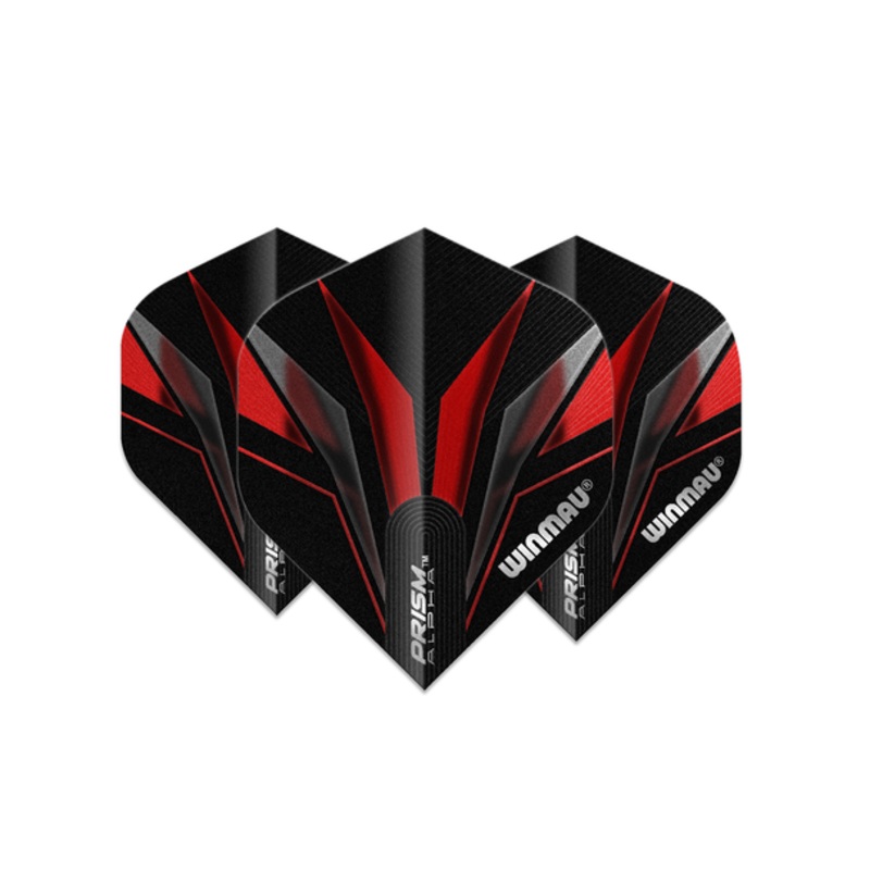 Winmau Prism Alpha Standard Flight – Black, Red & Grey