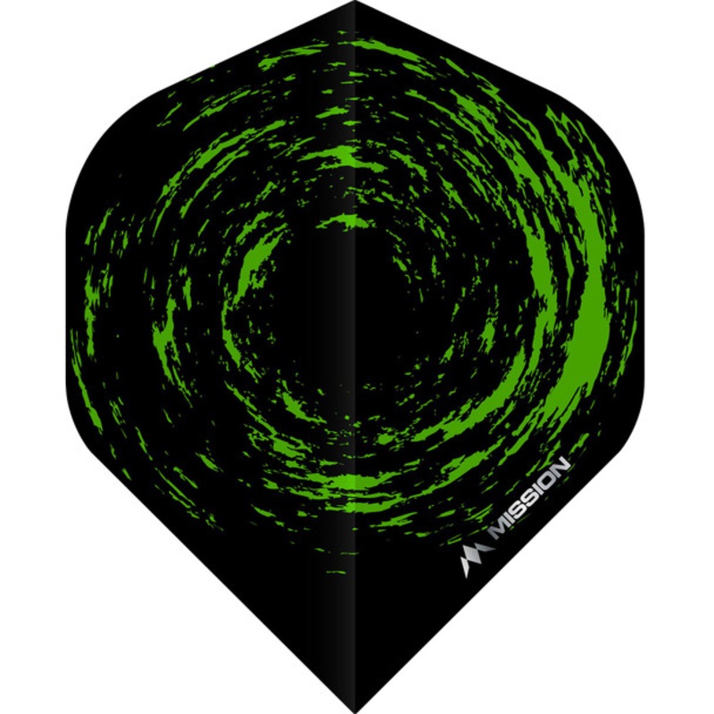 Mission Nova Flights – 100 Micron – UV Finish – No2 (Standard) – Black – Green