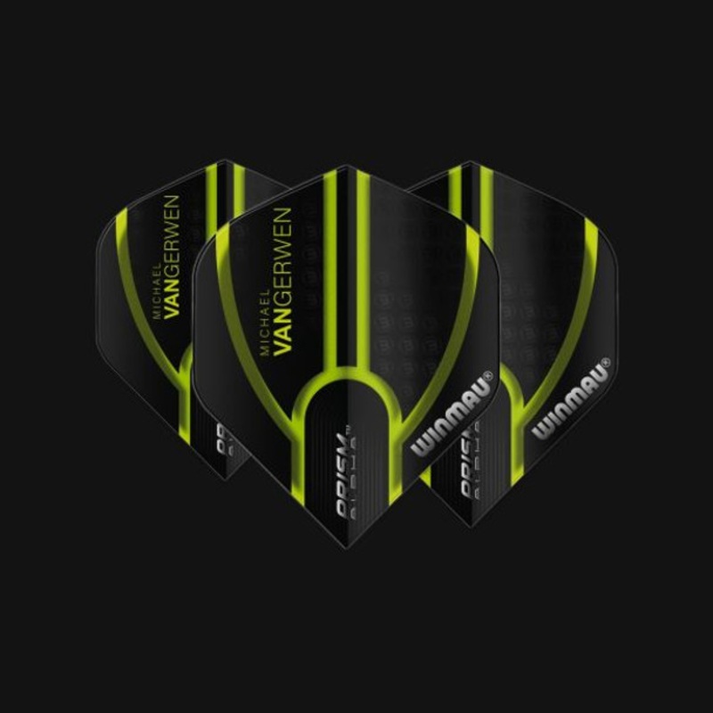 Winmau MvG Prism Alpha Flights – No2 (Standard) – Black / Green