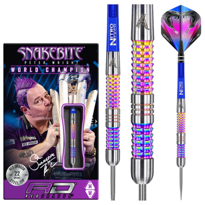Red Dragon Peter Wright Rainbow Mamba 22g Steel Tip