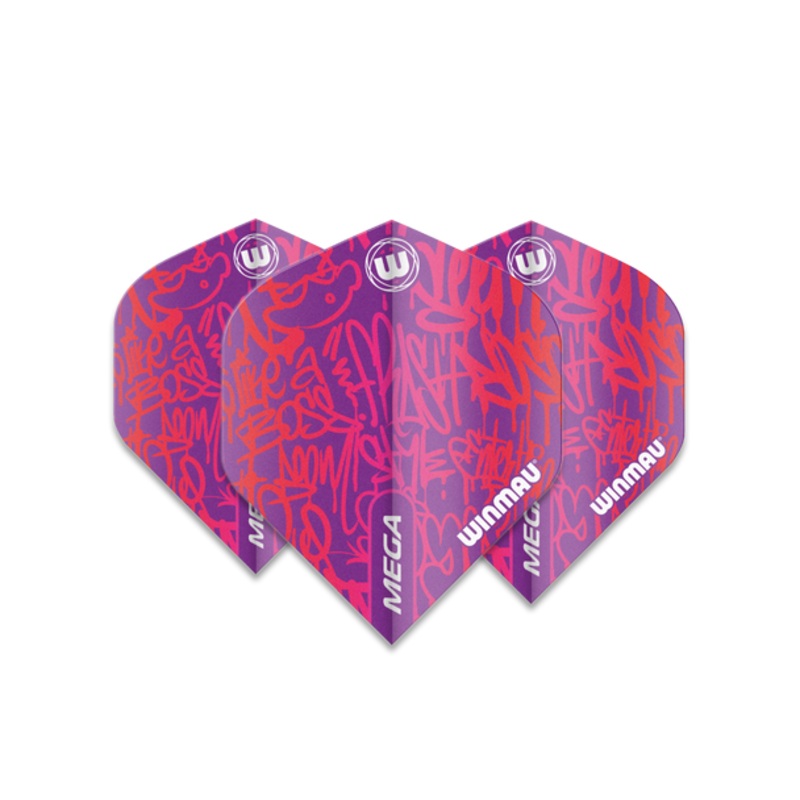 Winmau Mega Standard 75 Micron Flight – Pink Graffiti