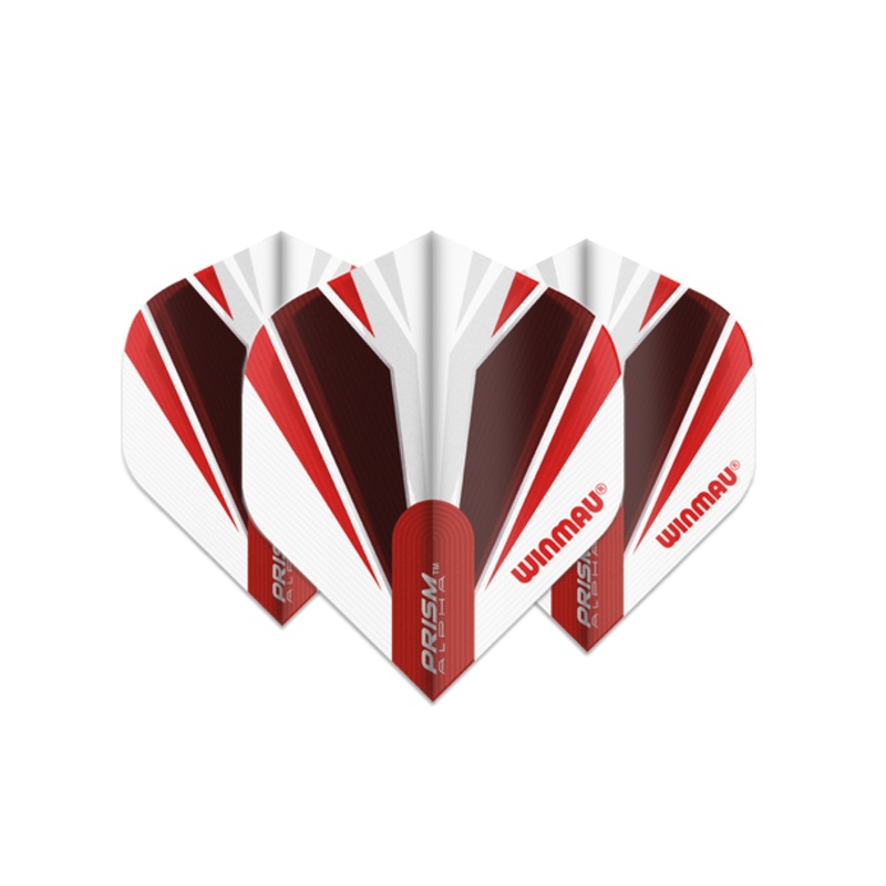 Winmau Prism Alpha Standard Flight – White, Red & Dark Red