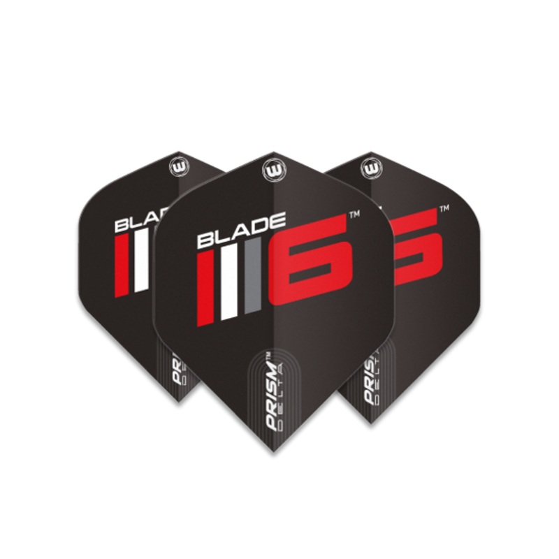 Winmau Prism Delta Standard Flight – Black Blade 6 Logo