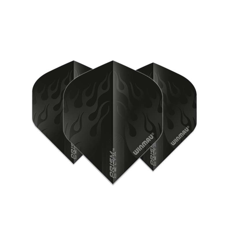 Winmau Prism Delta Standard Flight – Black with Ghost Flames