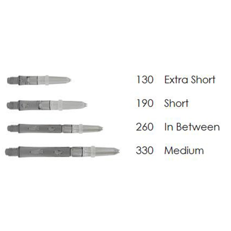 L-Style Laro Silent Spinning Clear Black Dart Shafts – 190