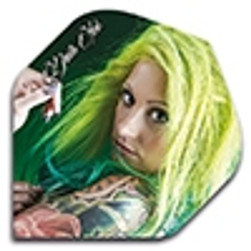 Darts Ink Poly Standard Flights – Green Ink Girl