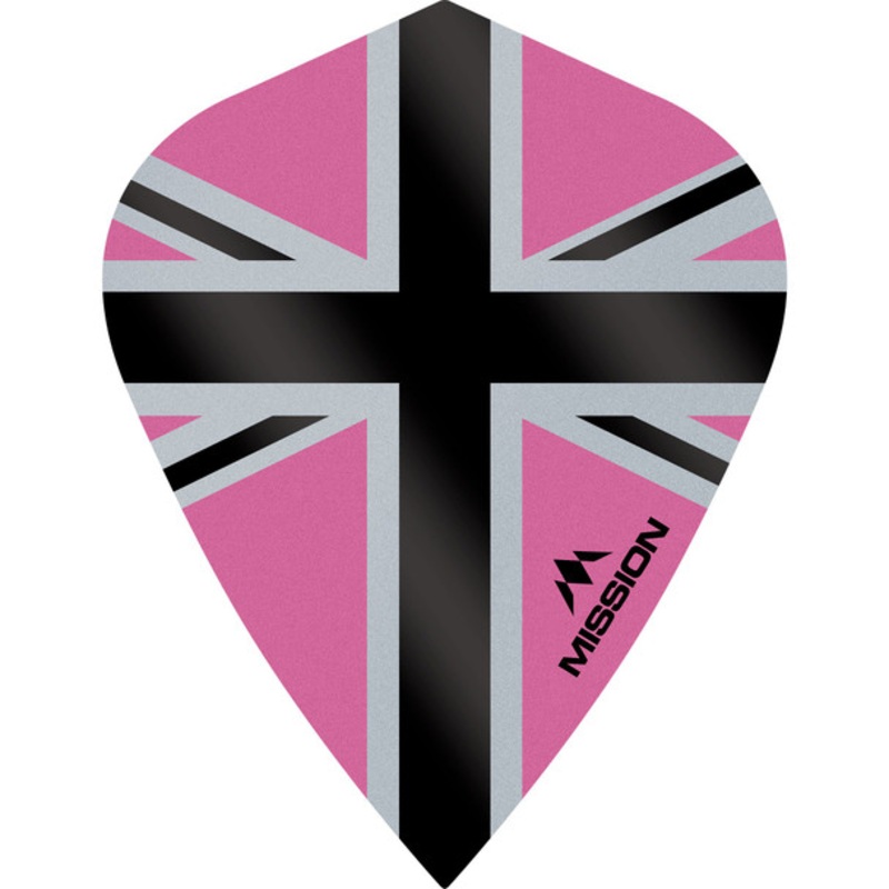 Mission – Alliance-X – Union Jack Flights – Kite – 100 Micron – Pink with Black
