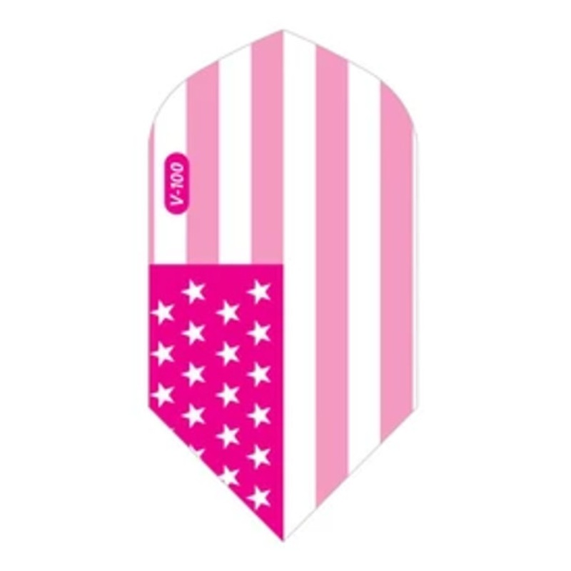 V-100 Flights Slim American Flag Pink Metallic Traditional