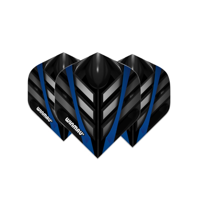 Winmau Mega Standard 75 Micron Flight – Black, Blue & Grey