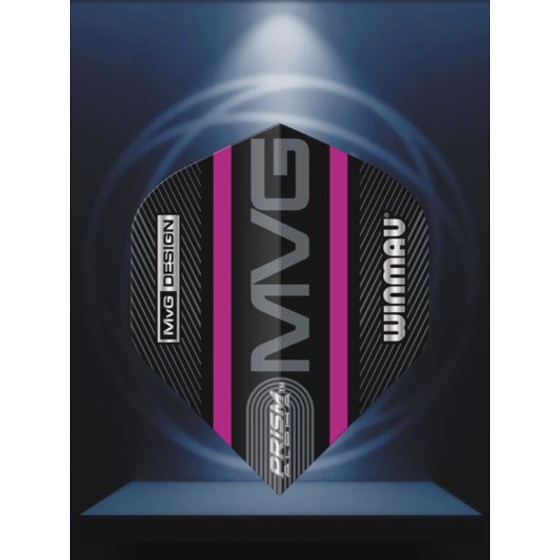 Winmau Prism Alpha MVG Black & Purple Logo Stripe Flight