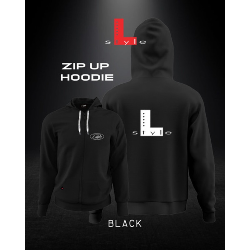 L-style Full Zip Hoodie – Black