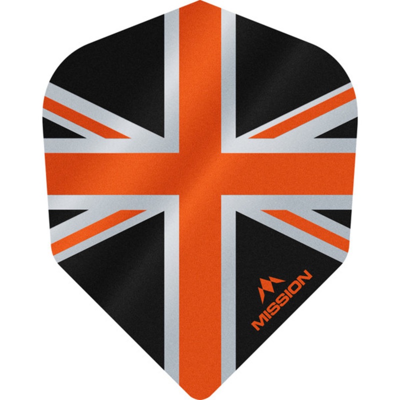 Mission – Alliance – Union Jack Flights – No6 (Small Standard) – 100 Micron – Black with Orange
