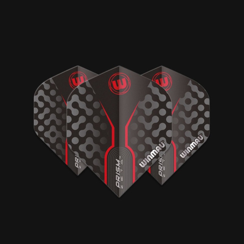 Winmau Prism Zeta Standard Flight – Black, Grey & Red