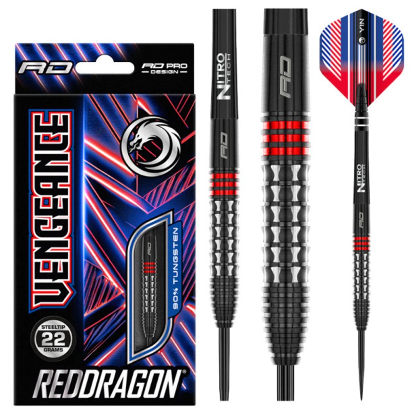 Red Dragon Vengeance Red 22g Steel Tip