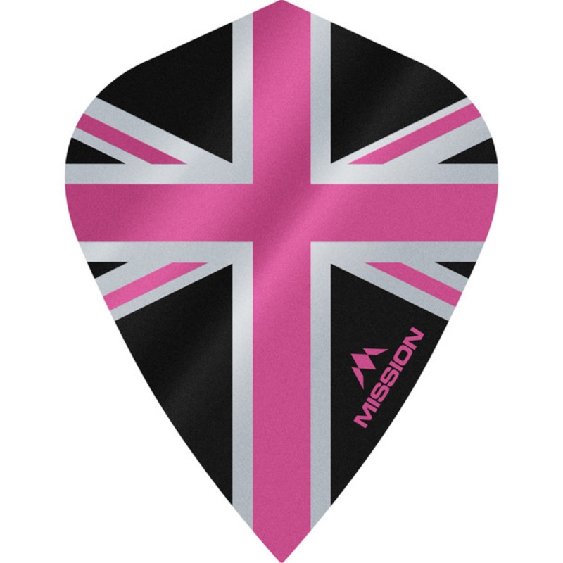 Mission – Alliance – Union Jack Flights – Kite – 100 Micron – Black with Pink