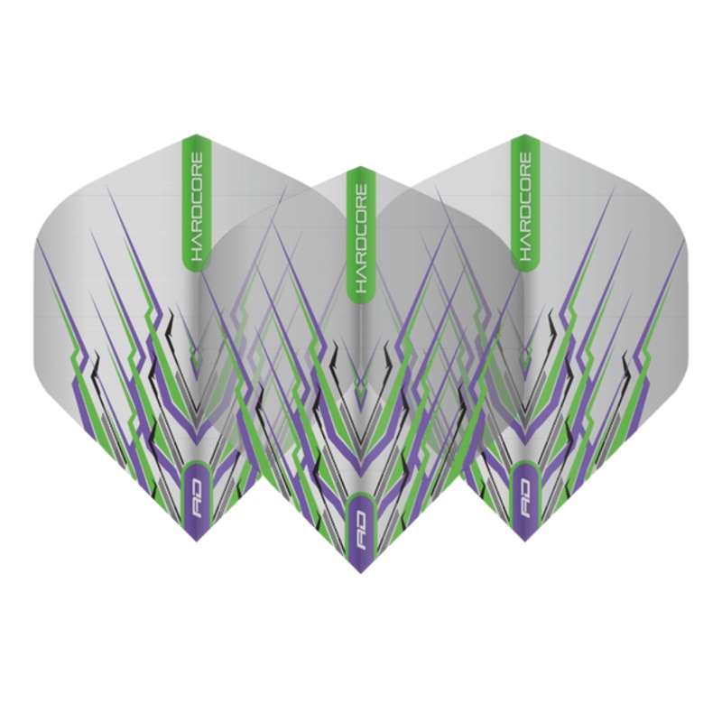 Red Dragon Players Extra Thick Hardcore Purple & Green Mohawk Standard Flights