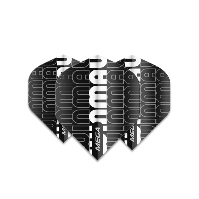 Winmau Mega Standard 75 Micron Flight – Logo Black & White
