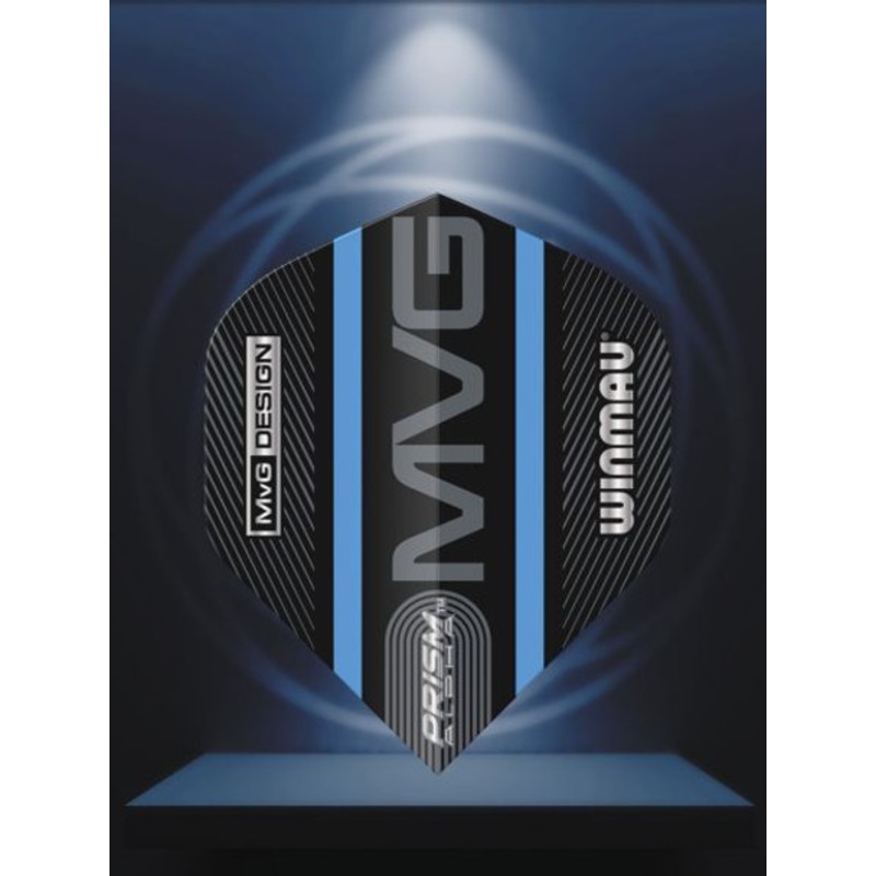 Winmau Prism Alpha MVG Black & Blue Logo Stripe Flight