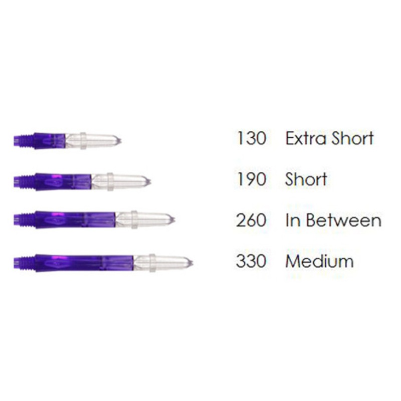 L-Style Laro Silent Spinning Clear Purple Dart Shafts – 190