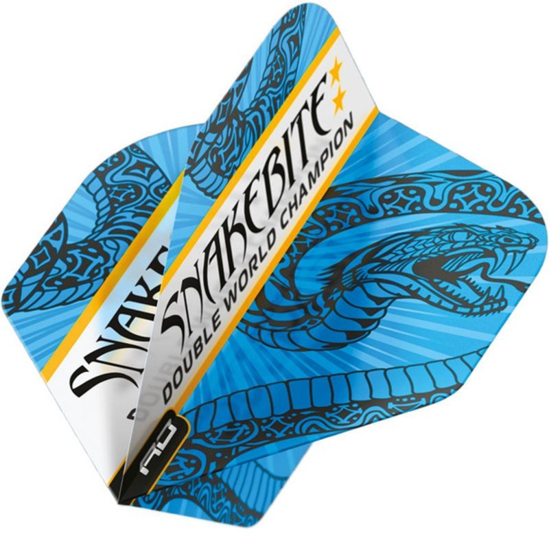 Red Dragon Peter Wright Snakebite Double World Champion Hardcore Ionic Blue & White Flight