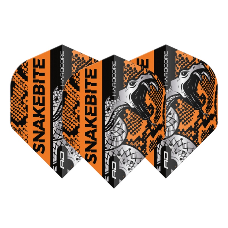 Red Dragon Players Extra Thick Hardcore Snakebite Coiled Snake Orange Standard Flights