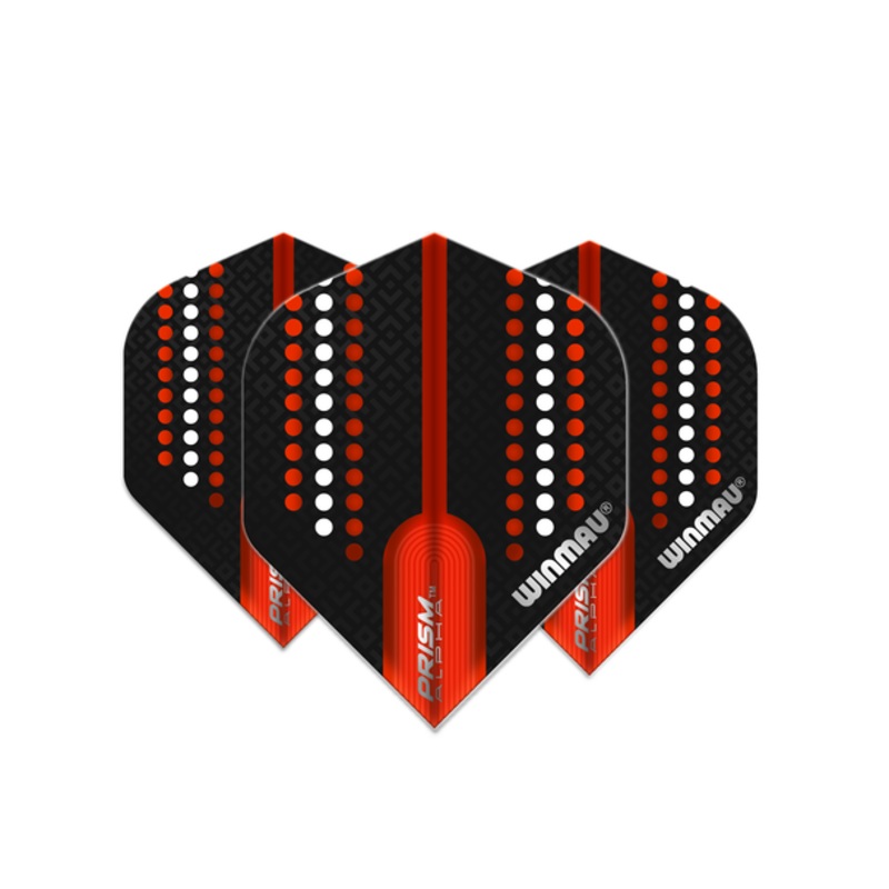 Winmau Prism Alpha Standard Flight – Black, Red & White Dots