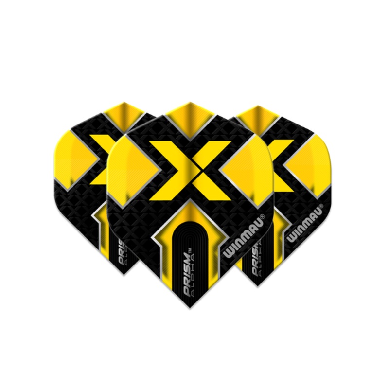 Winmau Prism Alpha Standard Flight – Black with Yellow X