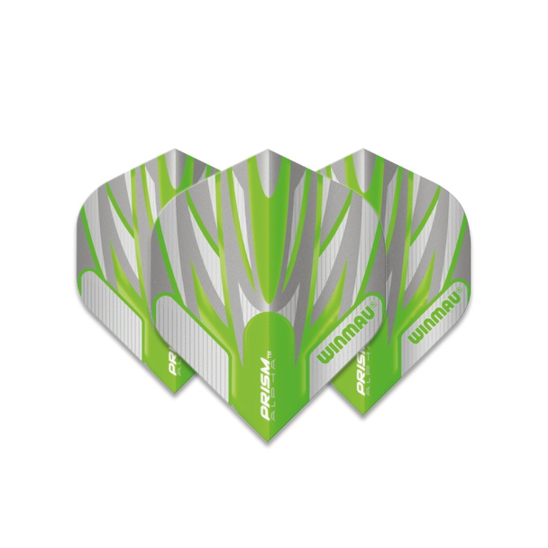 Winmau Prism Alpha Standard Flight – Clear & Green
