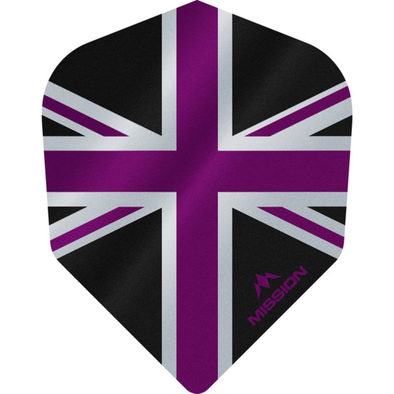Mission – Alliance – Union Jack Flights – No6 (Small Standard) – 100 Micron – Black with Purple