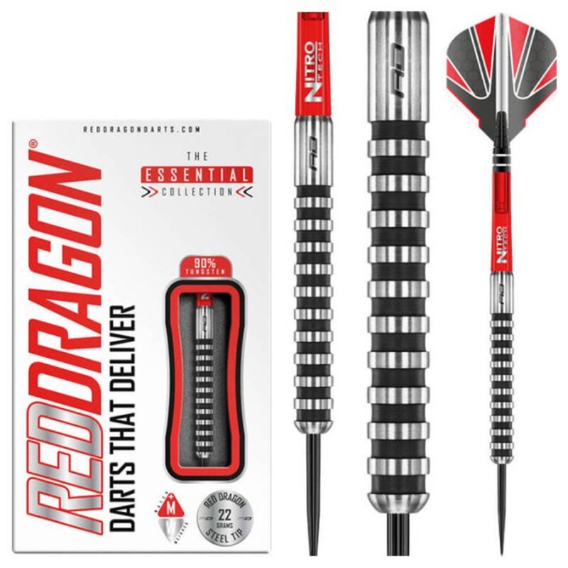 Red Dragon Javelin Black 22g Steel Tip Darts