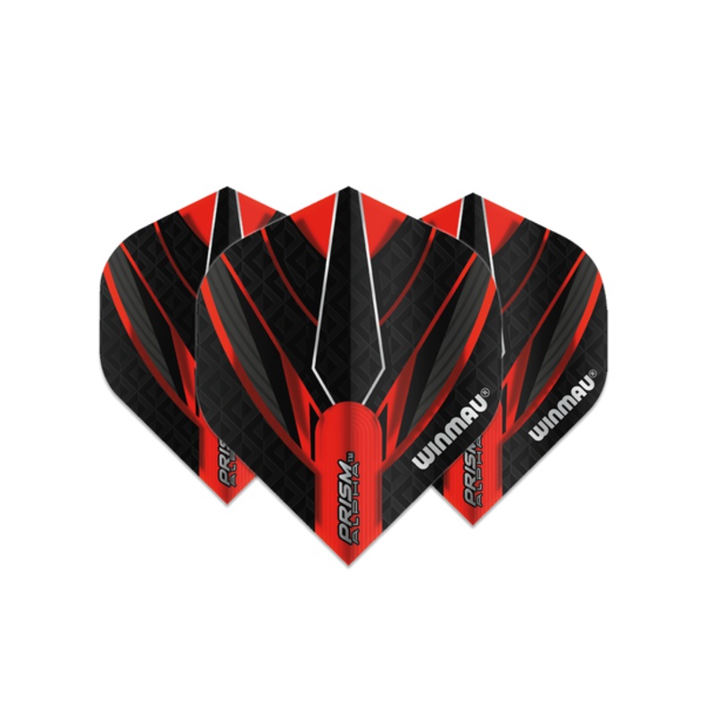 Winmau Prism Alpha Standard Flight – Black with Red Lines