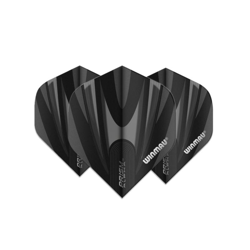 Winmau Prism Alpha Standard Flights – Grey & Black