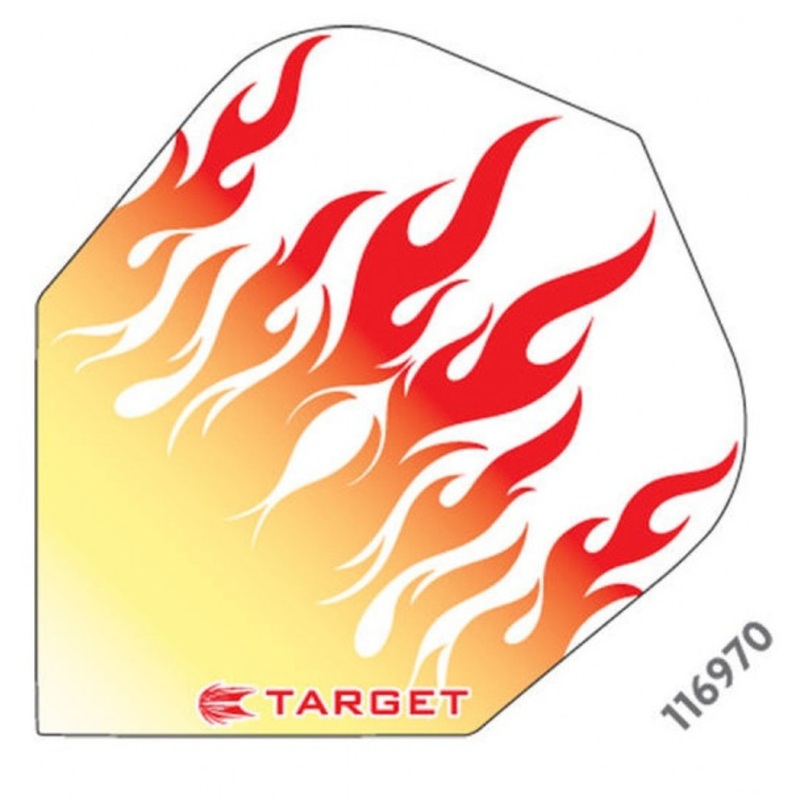 Target Pro 100 No 6 Shape Flights – Yellow, Orange and red flames