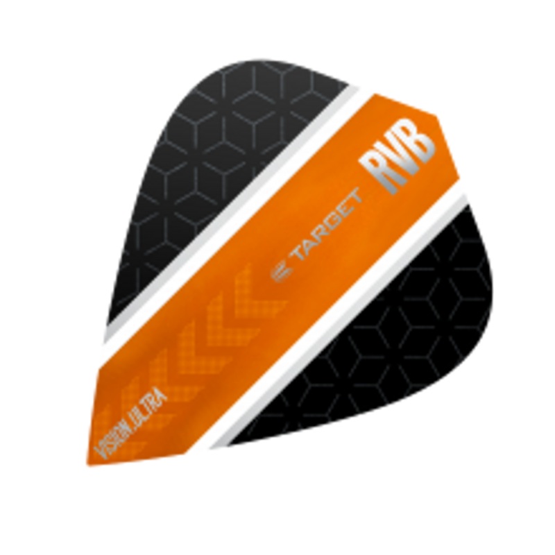 Target RVB Vision Ultra Black Orange Stripe Kite Dart Flights
