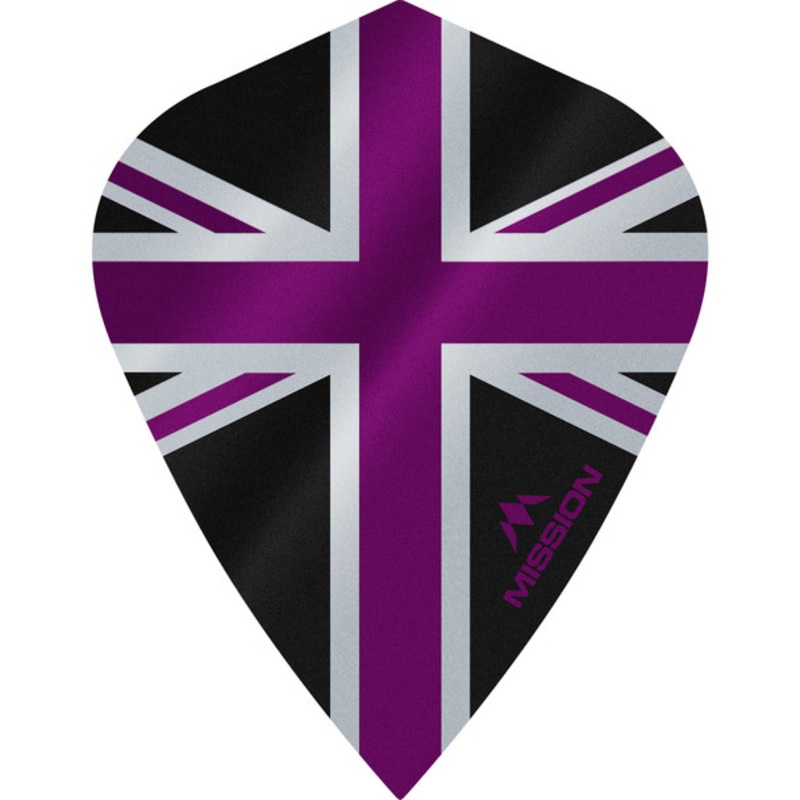 Mission – Alliance – Union Jack Flights – Kite – 100 Micron – Black with Purple