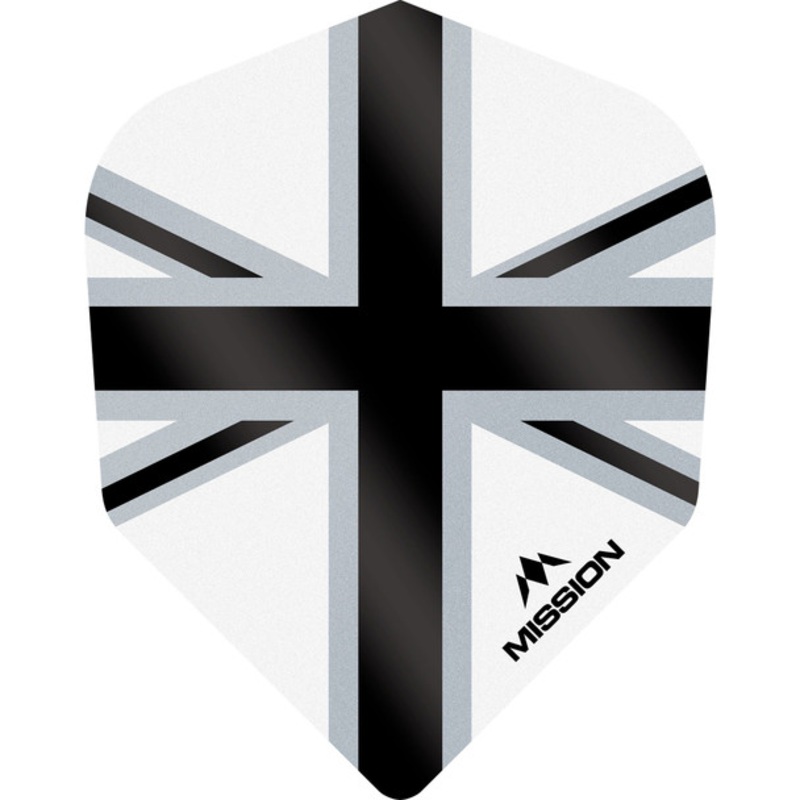 Mission – Alliance-X – Union Jack Flights – No6 (Small Standard) – 100 Micron – White with Black